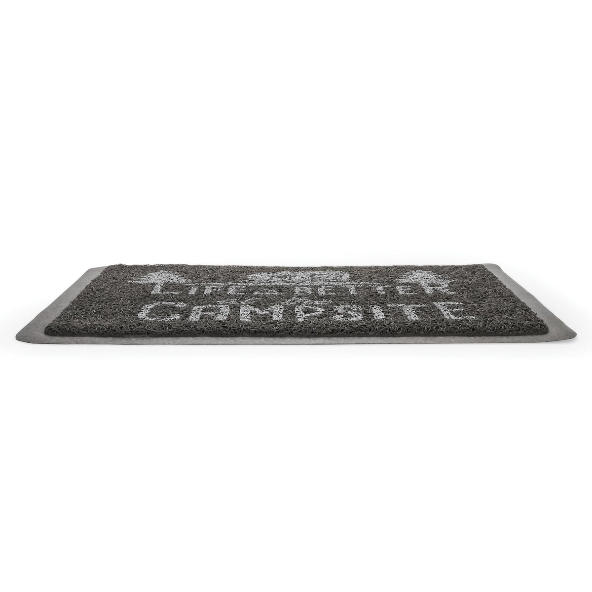 CAMCO 53200 Camco Life is Better at The Campsite Scrub Mat - 26.5" by 15" - Non-Slip Backing - Gray/White - 53200