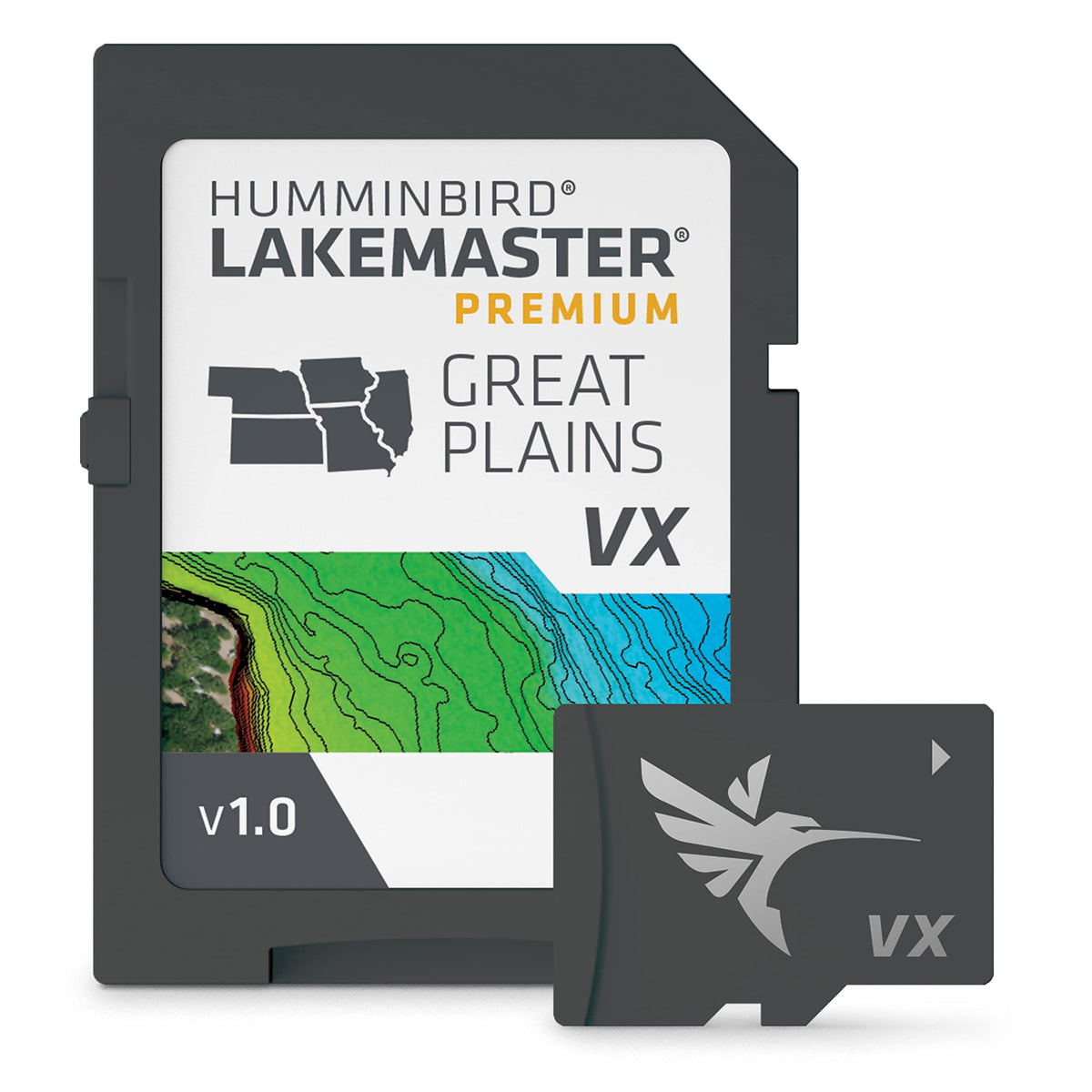 HUMMINBIRD 602003-1 Humminbird LakeMaster Premium Great Plains V1 Map SD Card for Fish Finders