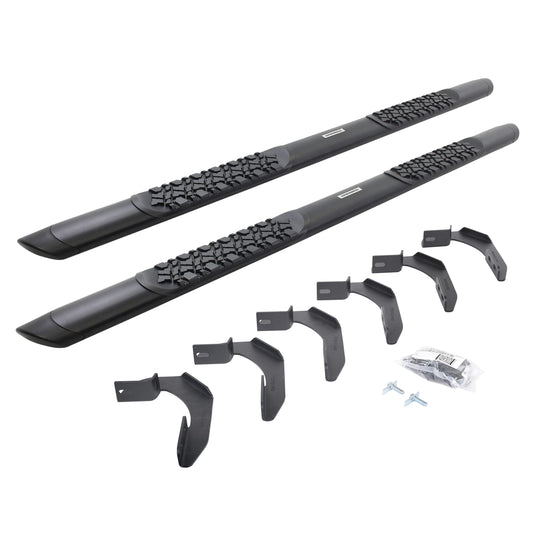 GO RHINO V3415087T Go Rhino V-Series V3 5" Side Steps & Mounting Brackets – Aluminium, Textured Black – V3415087T – Fits 2004-2014 Ford F-150 Super Crew Pickup