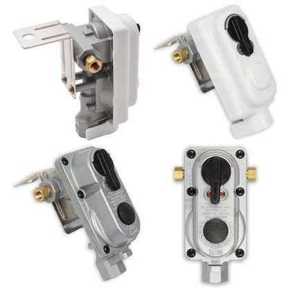 FLAME KING KT12ACR6 Flame King (KT12ACR-2) 2-Stage Auto Changeover LP Propane Gas Regulator With Two 12 Inch Pigtails For RVs, Vans, Trailers