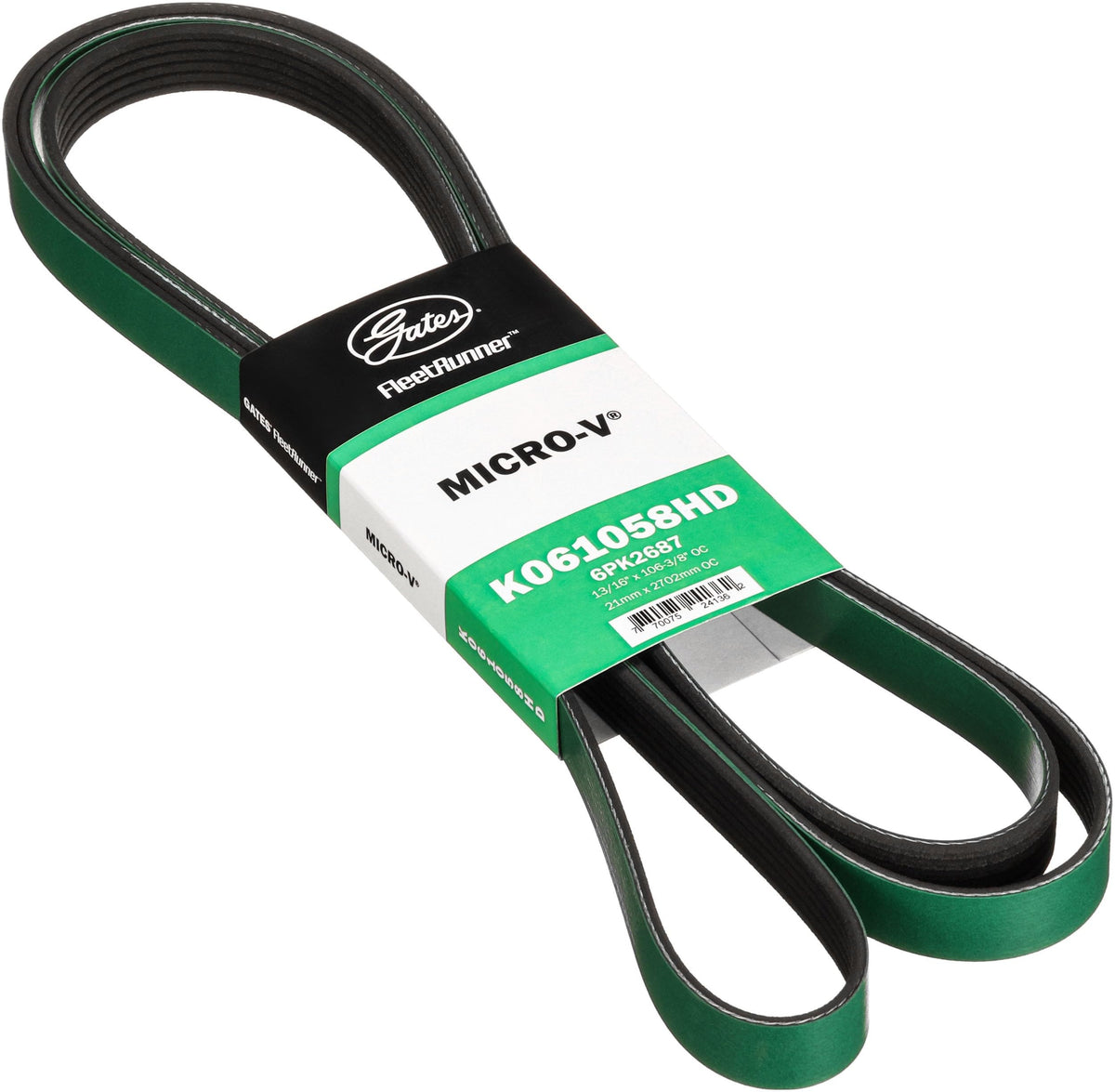 Gates K061058HD FleetRunner Micro-V Serpentine Drive Belt