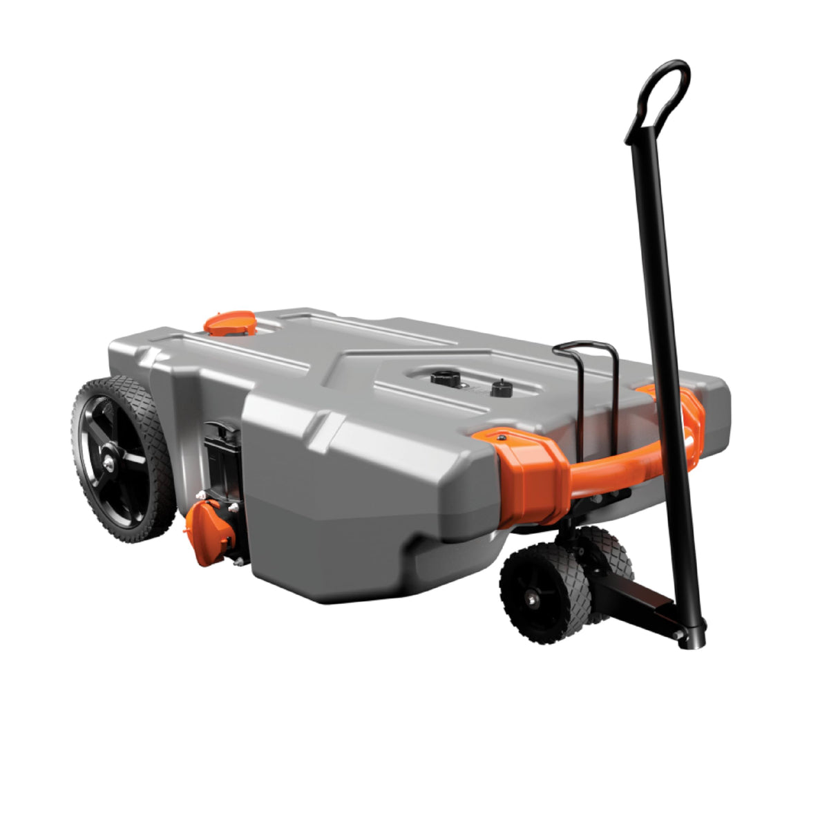 CAMCO 39007 Camco Rhino 36-Gallon Portable Camper/RV Tote Tank - Features 2 Steerable No-Flat Front Wheels & Built-in Gate Valve - Includes Removable 24" Tow Bar, 3’ Sewer Hose & More RV Accessories (39007)