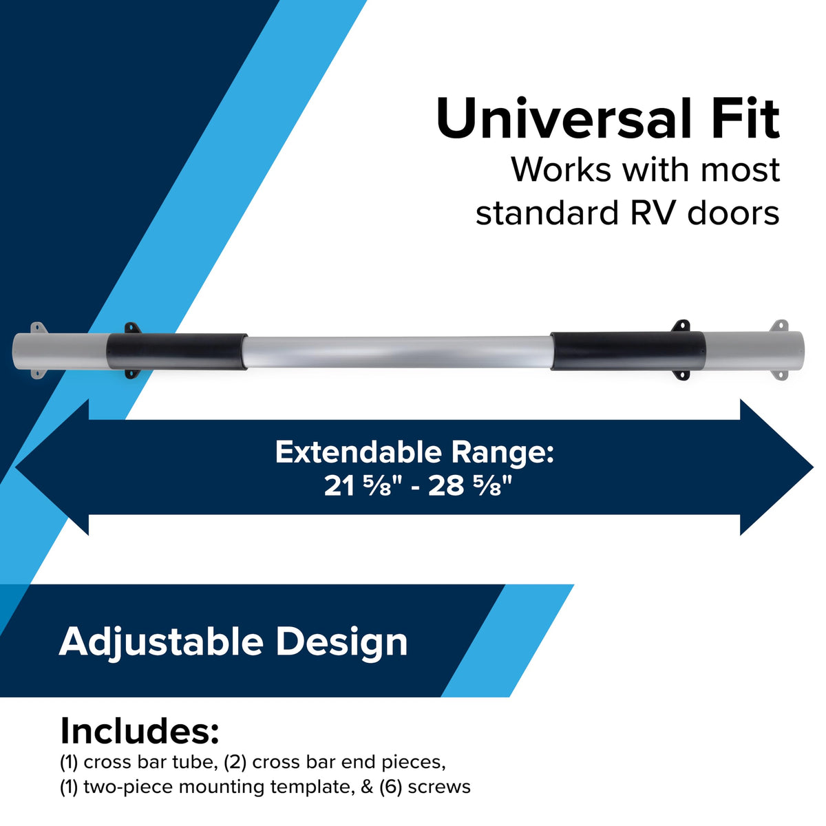CAMCO 42183 Camco RV Screen Door Cross Bar - Adjusts from 21-5/8 to 28-5/8 Inches