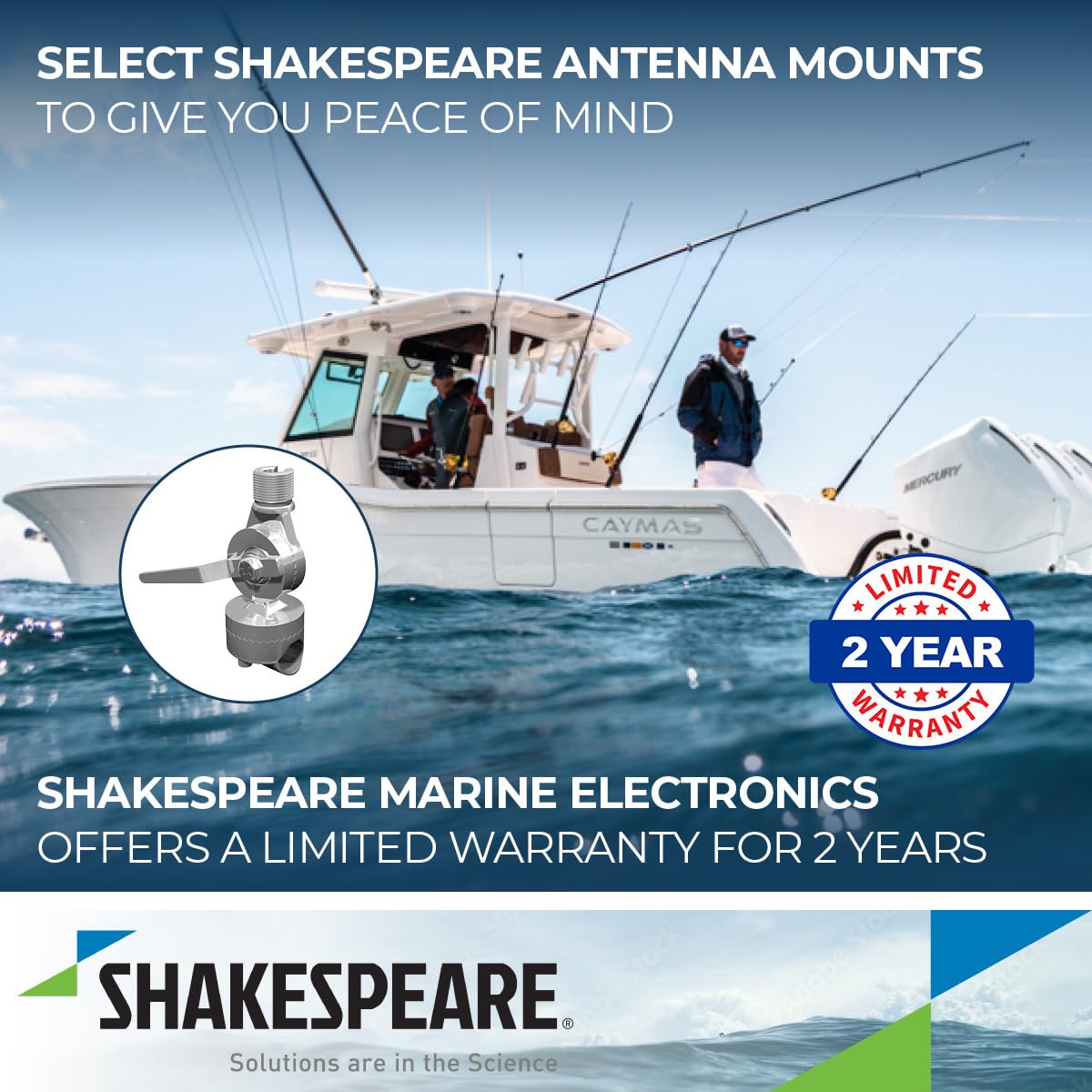 SHAKESPEARE 4188-SL Shakespeare 4188-SL SWIVEL STAINLESS RAIL MNT 1-1.5'
