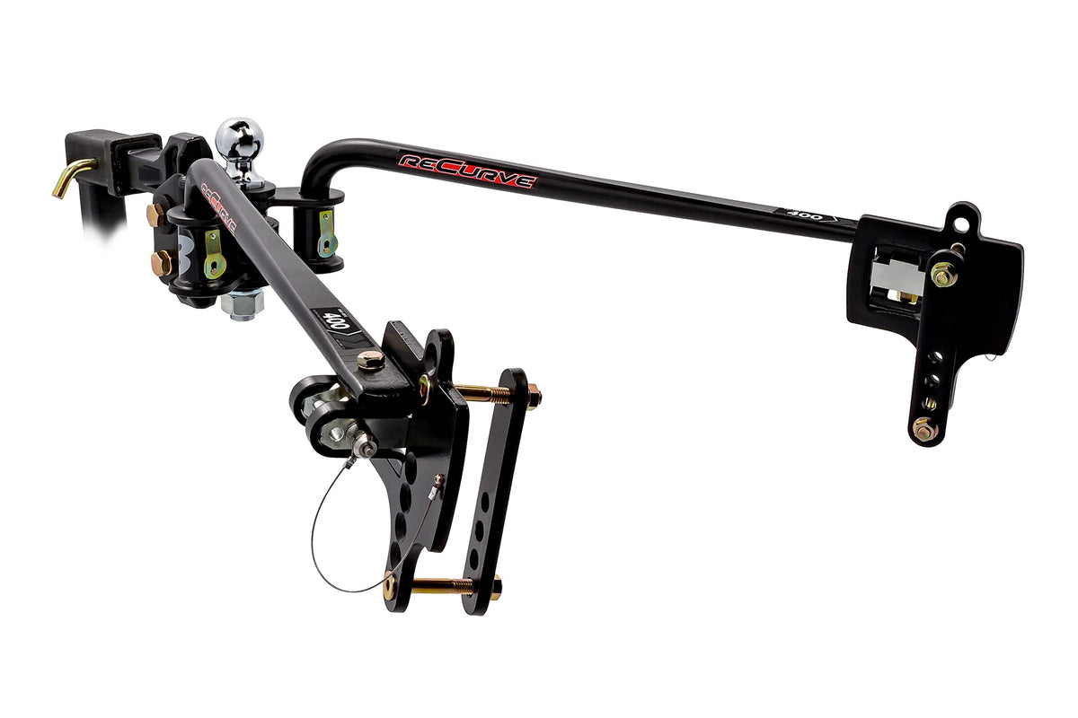 CAMCO 48770 Camco Eaz-Lift ReCurve R3 400lb Camper/RV Weight Distribution Hitch - Features Adjustable Sway Control & Includes 2" Hitch Ball w/6,000lb Max Rating - 600lb Max Tongue Weight Rating (48770)