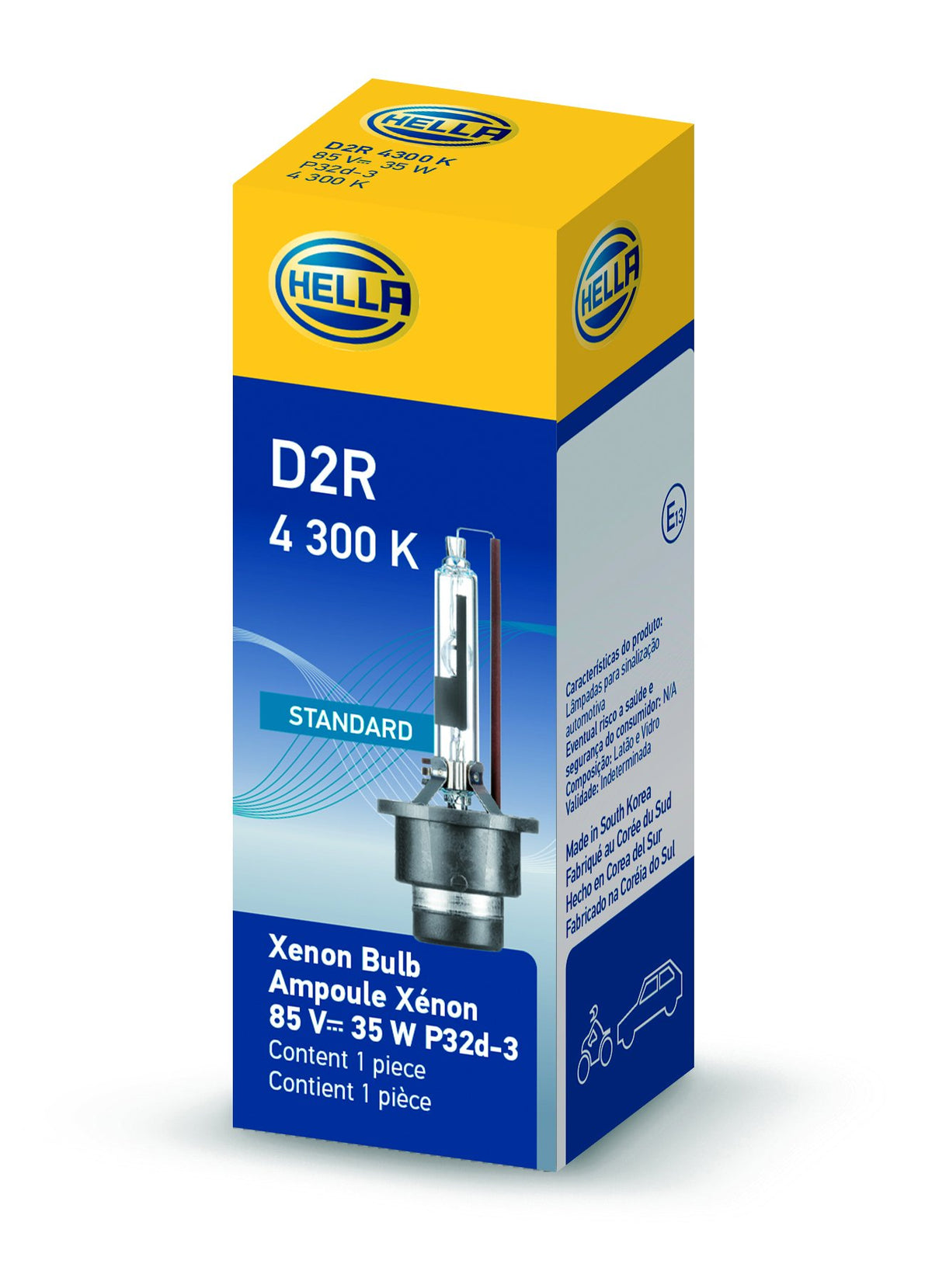 Hella D2R4300K D2R 4300 K Xenon Standard Bulb, (85V, 35W