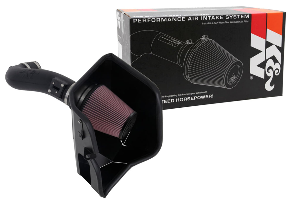 K&N FILTER 63-3110 K&N Cold Air Intake System: High-Flow Air Filter, Increase Performance & Towing: Compatible with 2019-2026 Chevy/GMC/Cadillac Silverado 1500, Suburban, Tahoe, Sierra 1500, Yukon, Escalade, 63-3110