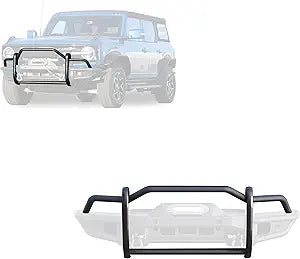 Black Horse Tubular Grille Guard Heavy Duty Matte Black Compatible with 2021-2026 Ford Bronco-GG-FB22HD