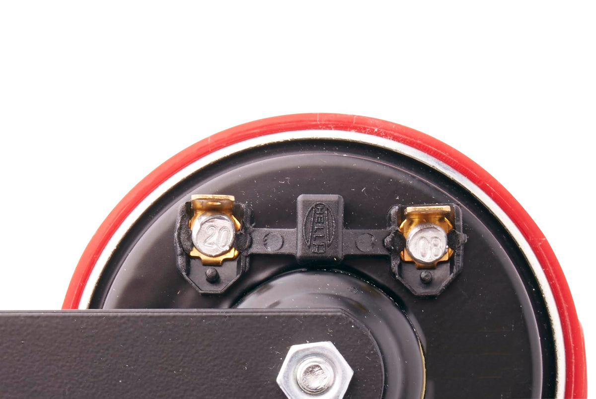 Hella 007424001 Red Trumpet Low-Tone Horn with Bracket, 12 V