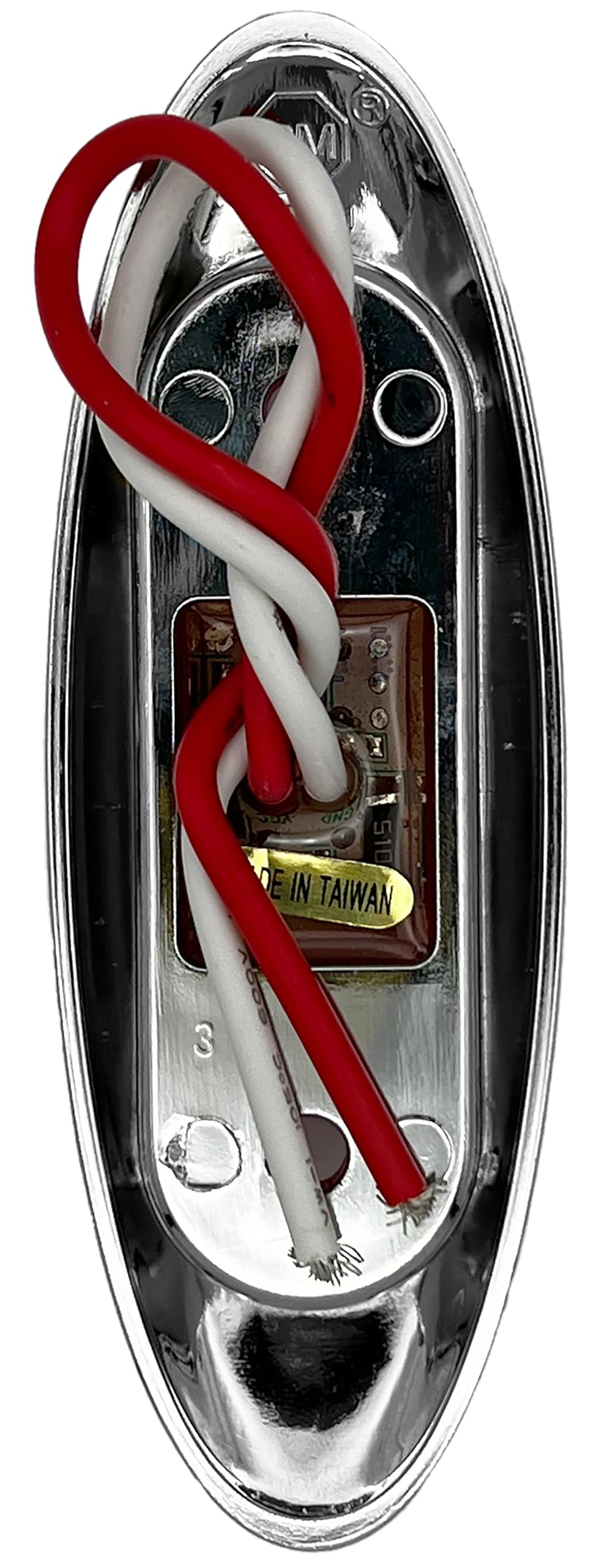 RV DESIGNER L933 RV Designer L933 - Red Oblong w/Chrome Bezel LED Marker/Clearance Light