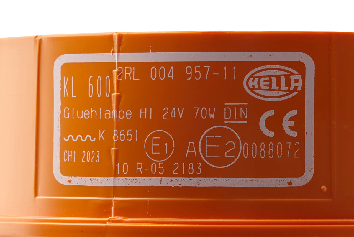 Hella 004957111 BEACON KL600 HALOGEN 24V FXD AMBER