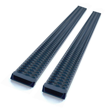 TRAILFX RBA019TI TrailFX Running Boards Fits Cheverolet Silverado 1500 Crew Cab 2019-2025 Titanium Black Powder Coated Aluminum 6.5 Inch Wide Rocker Panel Mount Set of 2 Agressive Side Steps TrailFX RBA019TI