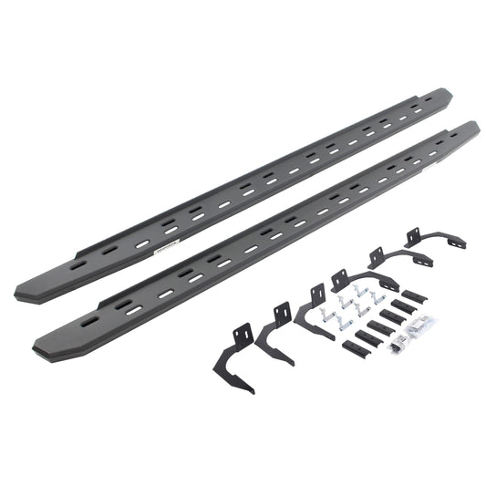 GO RHINO 69610687SPC Go Rhino RB30 Slim Running Boards & Brackets | Galvanized Steel, Textured Black | 69610687SPC | Fits 2009-2014 RAM 1500 Crew Cab; 2010-2024 RAM 2500, 3500 Crew Cab