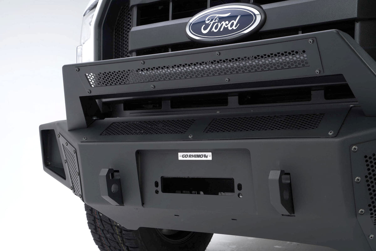 GO RHINO 26573T Go Rhino BR5.5 / BR6 Light Mount Bar | Mild Steel, Textured Black | 26573T | Fits Go Rhino BR6 Front Bumper (24131T)