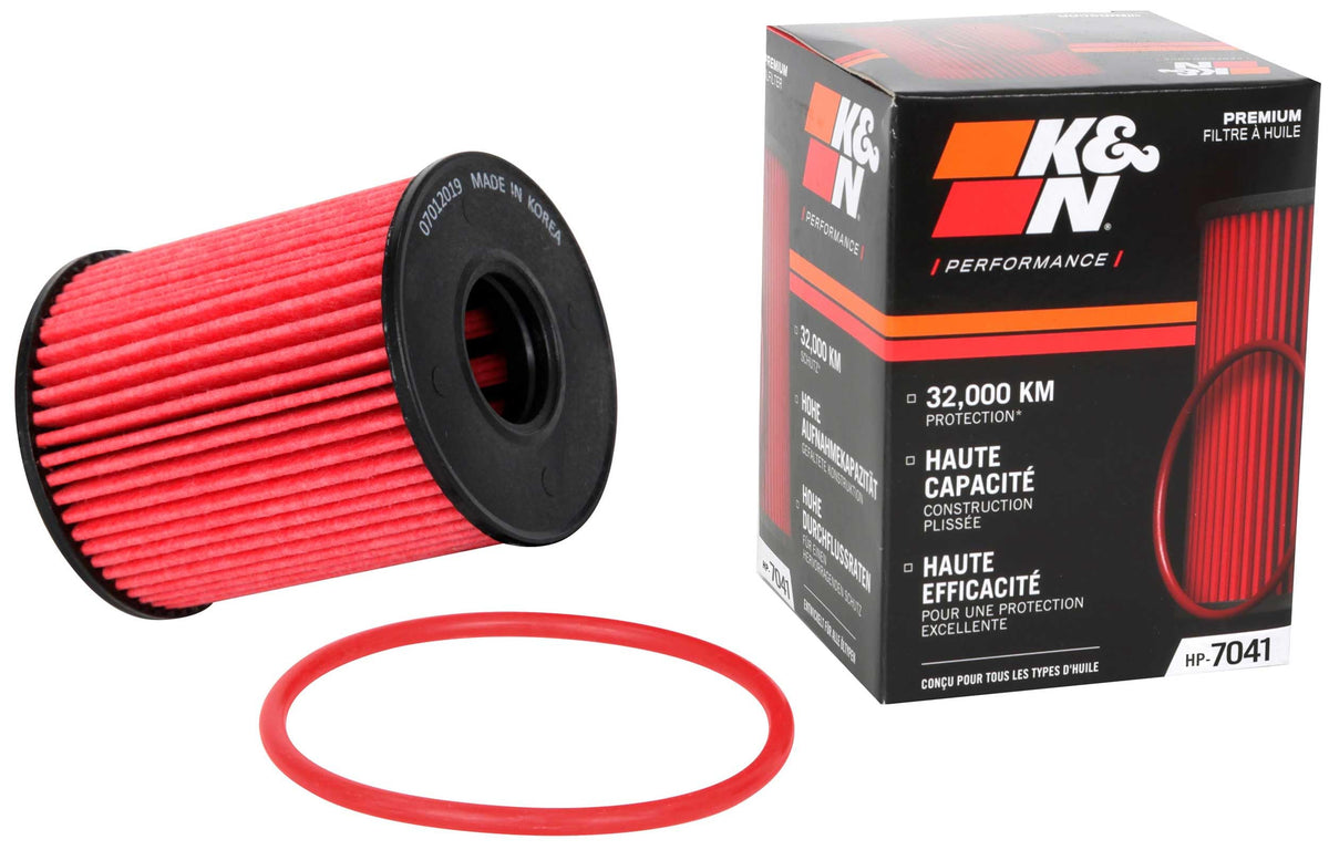 K&N FILTER HP-7041 K&N Oil Filter: 20,000 Mile Engine Protection, High Efficiency, HP-7041