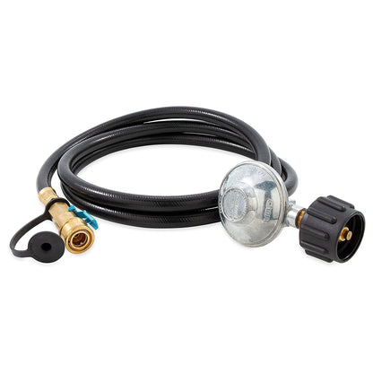 CAMCO 57629 Camco Regulator with 6 Foot Propane Hose and Female Quick Connect Acme Nut for Low Pressure Gas Appliances, Black (Gas Bottle Sold Separately)
