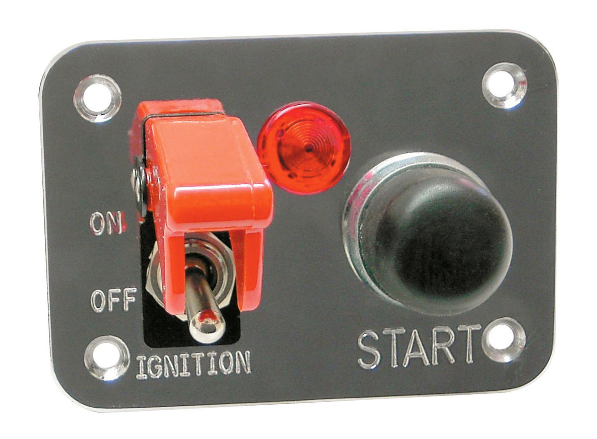 WIRTHCO 20280 WirthCo Battery Doctor 20280 Start Ignition Panel, 2 Switches Plus LED Indicator, Covered Toggle and Starter Button, Polished Aluminum, 12 Volt (20280)