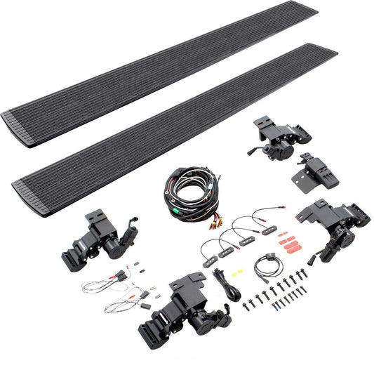 GO RHINO 20442564T RealTruck Volt Power Running Boards for Toyota 4Runner (2014-2024) Excl. Limited, Nightshade & TRD Sport | Aluminum, Protective Bedliner Coating | 20442564T | Electric Powerstep & Retractable Steps