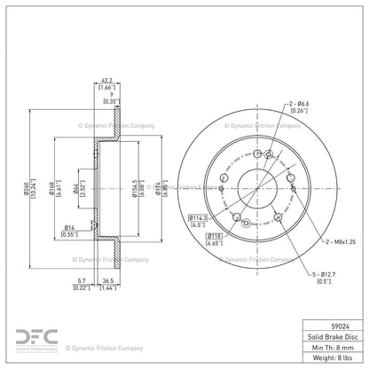 Dynamic Friction 604-59024 Rear Brake Rotor