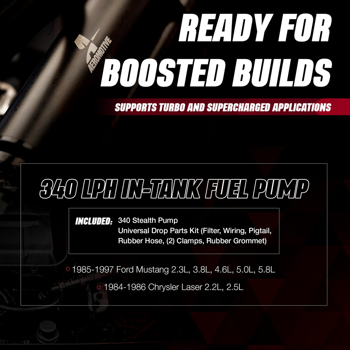 AEROMOTIVE 11540 Aeromotive 340 LPH In-Tank Fuel Pump - 12V Electric High-Flow EFI - 11540
