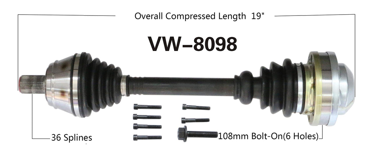 TRAKMOTIVE VW-8098 Trakmotive VW-8098 NEW CV AXLE