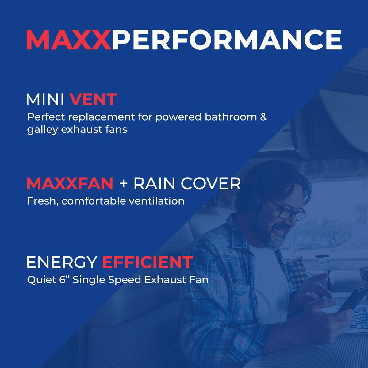 MAXXAIR VENT 00-03700 MAXXAIR 00-03700 Mini Vent RV Ventilation System 14 in, White