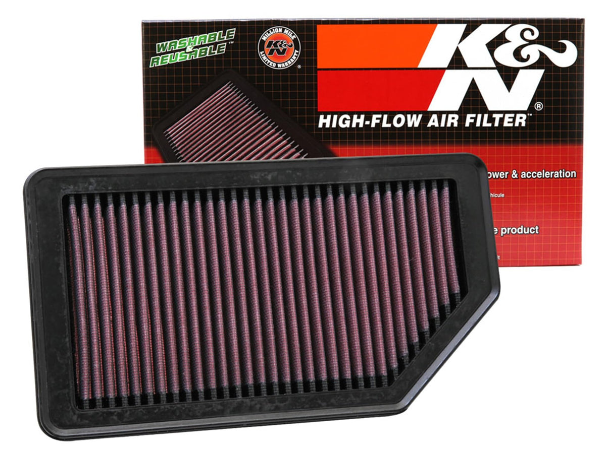K&N FILTER 33-2472 K&N High-Flow Original Lifetime Engine Air Filter: Increase Power: Premium, Washable: Compatible with 2011-2019 Dodge/Hyundai: Attitude, Accent, Veloster, Rio, Soul, 33-2472