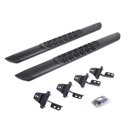 GO RHINO V3492652T Go Rhino V3492652T V-Series V3 Aluminum Side Steps and Mounting Brackets Kit - Textured Black for Jeep 18 Wrangler JK, Jeep 07-17 Wrangler (Sport Utility)