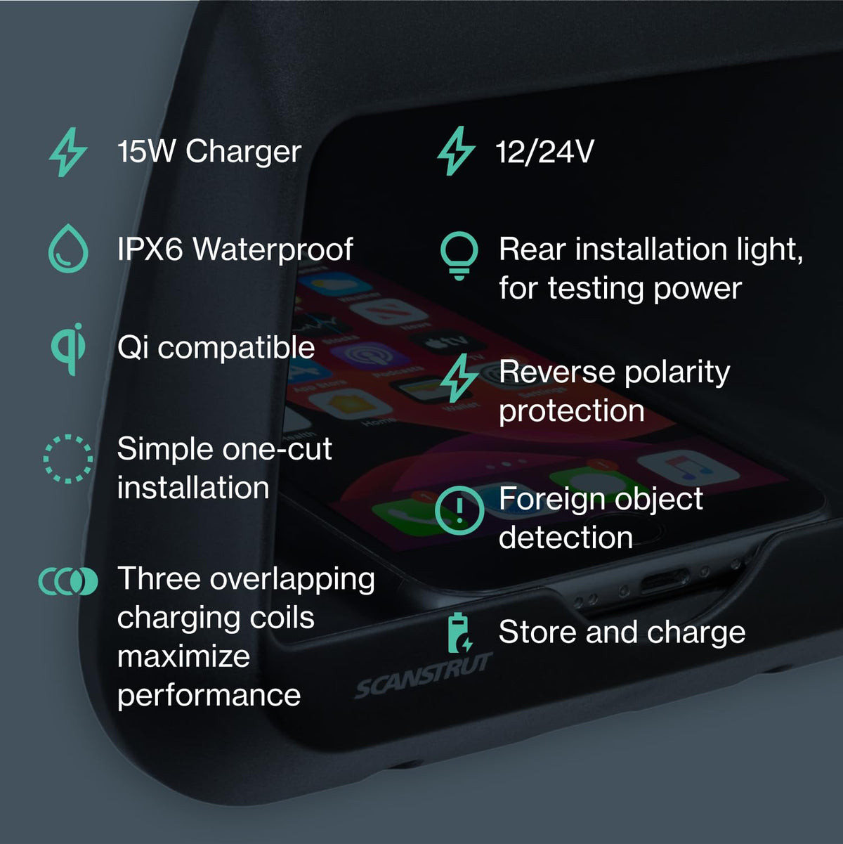 SCANSTRUT SC-CW-6GT Scanstrut SC-CW-6GT WATERPROOF WIRELESS CHARGER - NEST