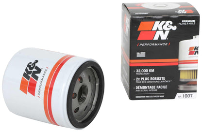 K&N FILTER HP-1007 K&N Oil Filter: 20,000 Mile Engine Protection with Wrench Off Nut, HP-1007