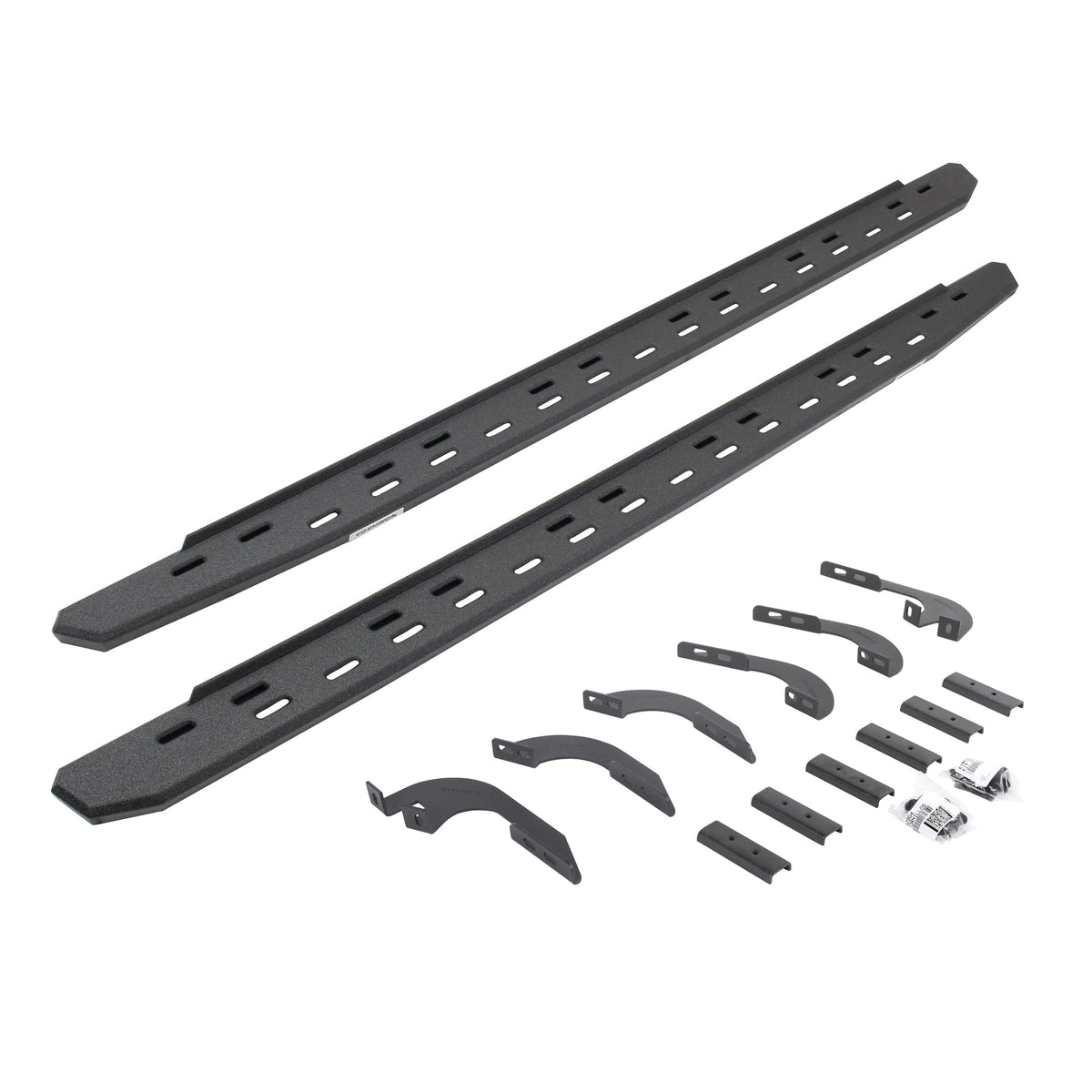 GO RHINO 69643280ST Go Rhino RB30 Slim Running Boards & Brackets – Cab Length, Galvanized Steel, Protective Bedliner Coating – 69643280ST – Fits 2024 Toyota Tacoma Double Cab