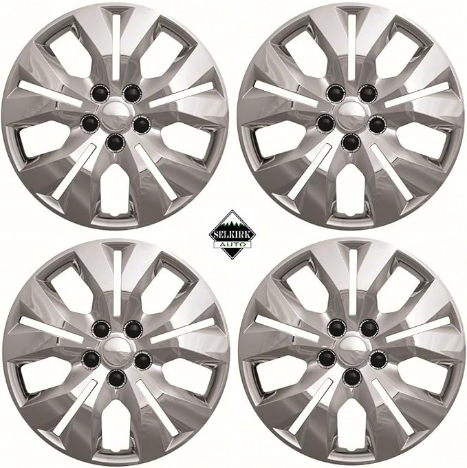 4 New 16" inch Chrome Hub Caps: 2012-2015 Chevy Cruze 5 Split Spoke -467-16C