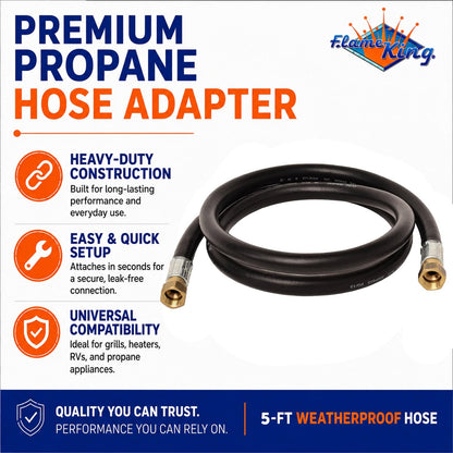 FLAME KING MB100159-60 Flame King 60-inch 3/8" ID Thermoplastic Propane Hose with female flare swivels