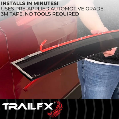 TRAILFX 4231H TrailFX Rainguards Fits 1988-1999 Chevrolet C1500 Extended Cab Smoked Window Vents Low Profile Tape-On Acrylic Window Covers Outside Channel Mount Set of 4 TrailFX 4231H 4 Piece Set