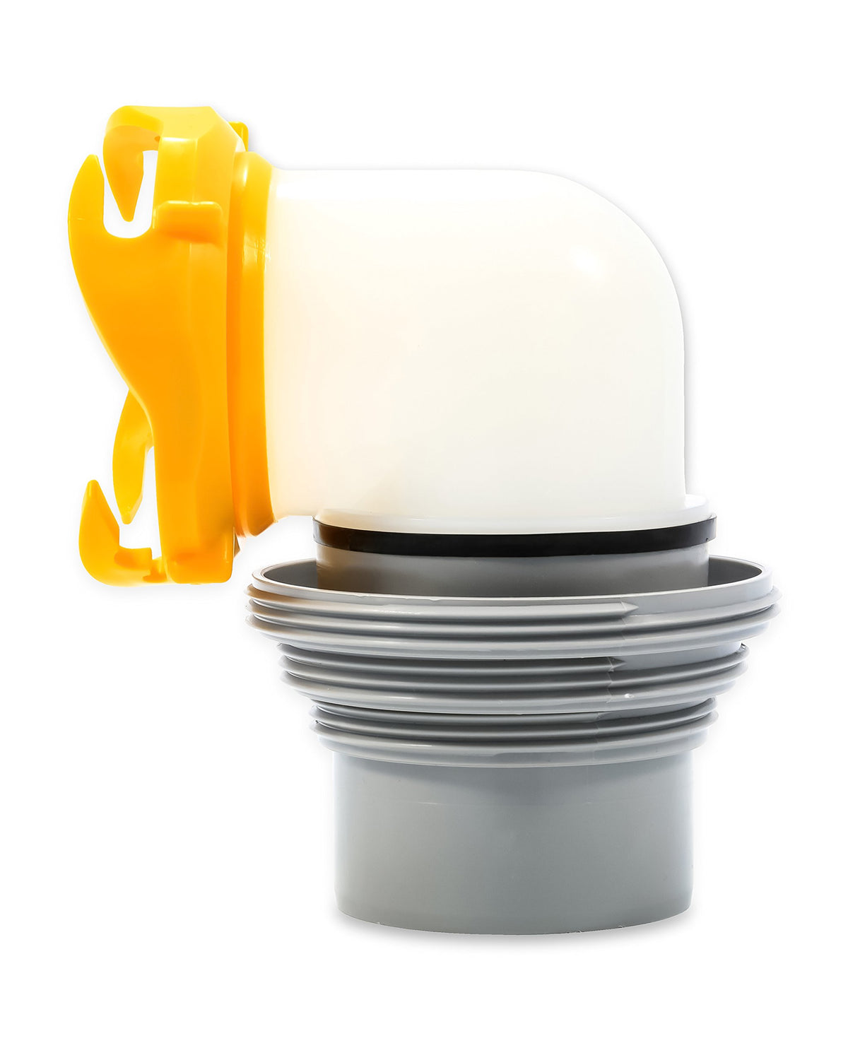 CAMCO 39471 Camco Revolution RV Sewer Hose Bayonet Elbow | Features a Built-In Gasket for an Odor-Tight Connection, a 360-Degree Swivel for Easy Install, and Includes a 4-in-1 Adapter (39471)