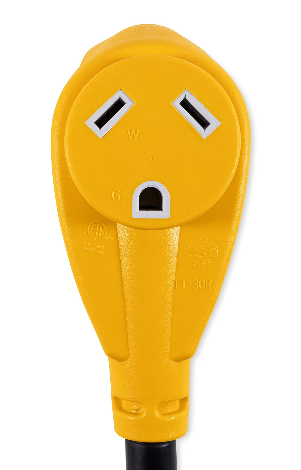 CAMCO 55382 Camco Power Grip Heavy Duty 12" 30 Amp Locking 4-Prong Male / 30Amp Standard Female Generator Adapter, Yellow (55382)