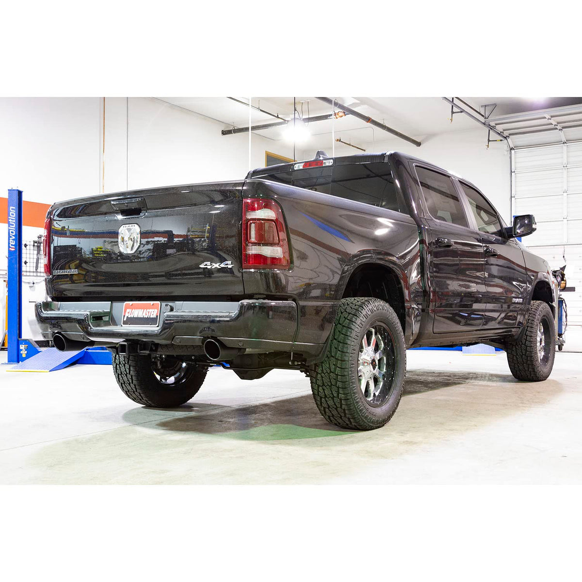 FLOWMASTER 817850 Flowmaster 817850 American Thunder Axle-Back Exhaust Kit 2.5 Inch 409 Stainless Steel 4.5 Inch Black 304 Tips Compatible with 2019-2024 New Body Ram 1500 5.7L 2/4WD except Factory Single Tailpipe