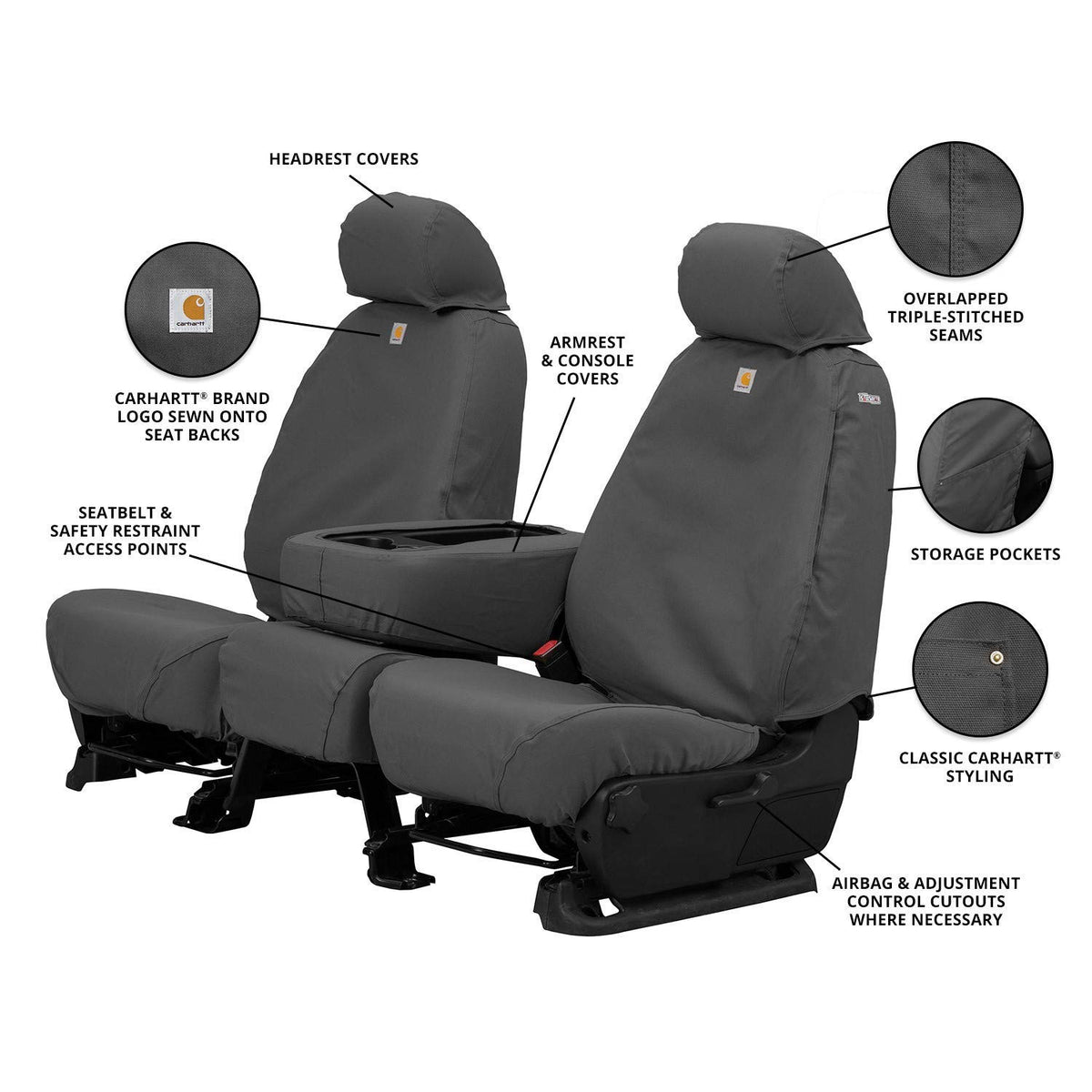 Covercraft SSC2492CAGY Covercraft Carhartt SeatSaver Custom Seat Covers