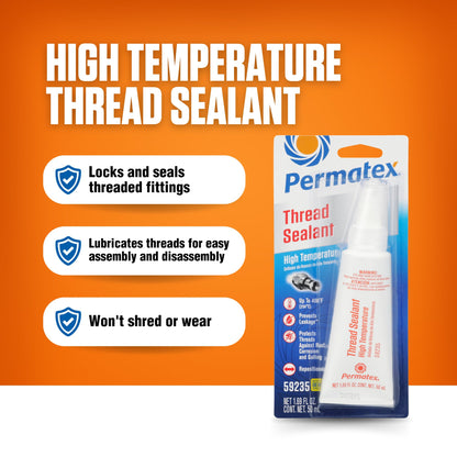 PERMATEX 59235 Permatex 59235 High Temperature Thread Sealant, 50 ml Tube