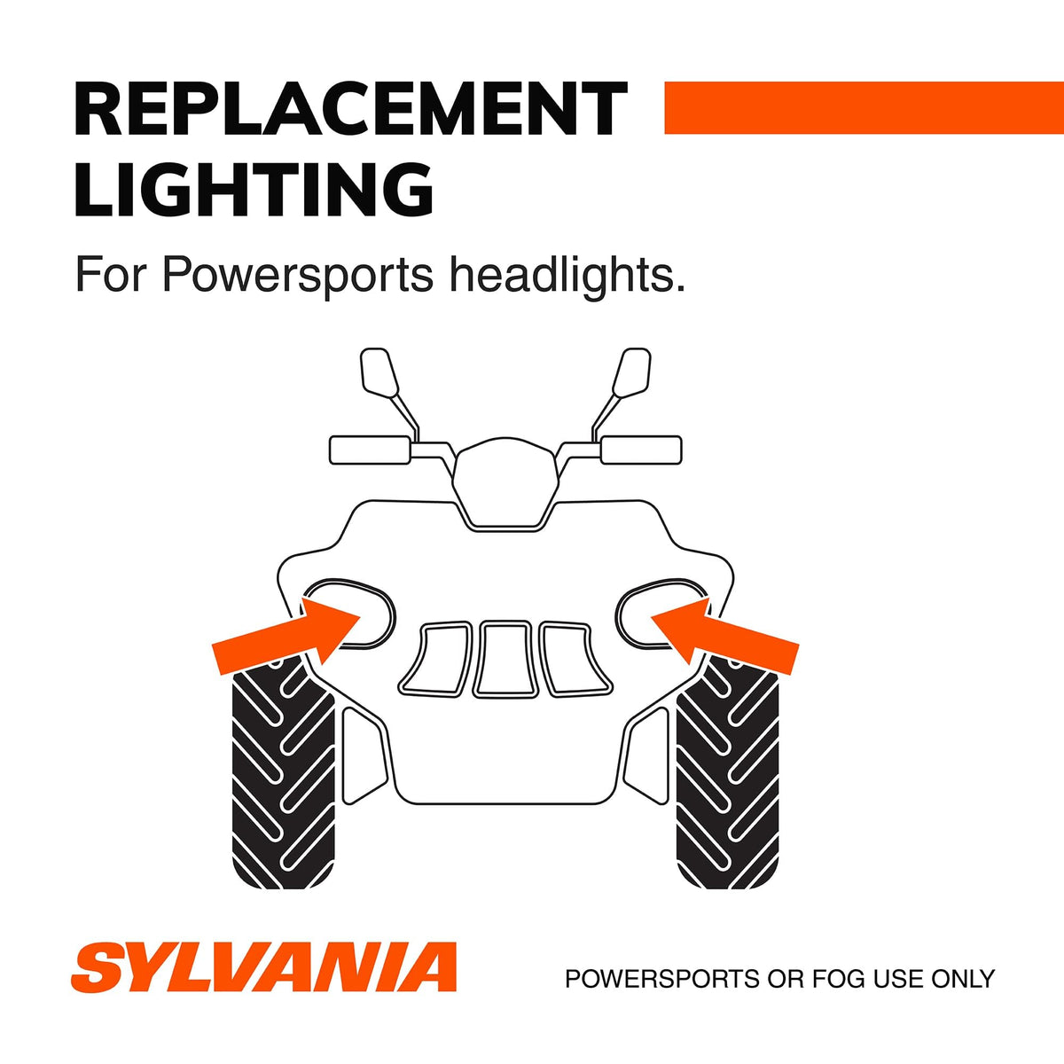 SYLVANIA 912SL.BP2 SYLVANIA 9012 LED Powersport Headlight Bulbs for Off-Road Use or Fog Lights - 2 Pack