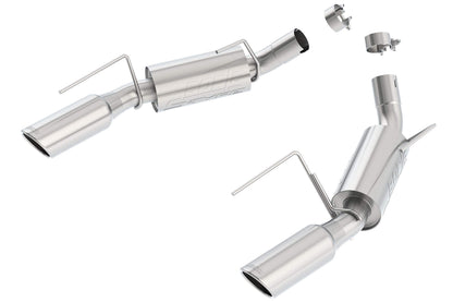 BORLA 11750 BORLA 11750 Axle-Back Perf. Exhaust Sys. for '05-'09 Ford Mustang GT 4.6L V8 & '07-'09 Shelby GT500 5.4L V8 T-304 Stainless Steel S-Type Dual Split Rear Exit Single 4" Round Chrome Tips Each Side