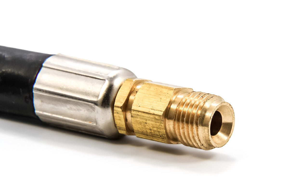 CAMCO 59123 Camco Propane Brass 4 Port Tee- Comes with 5ft and 12ft Hoses, Allows for Connection Between Auxiliary Propane Cylinder and Propane Appliances (59123), Black