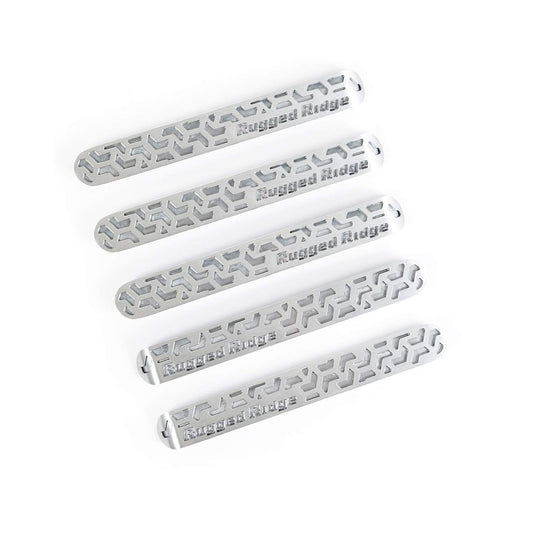 RUGGED RIDGE 13311.51 Rugged Ridge | Elite Door Handle Inserts, Brushed Tread, 4-D | 13311.51 | Fits 2007-2018 Jeep Wrangler JKU 4-Door