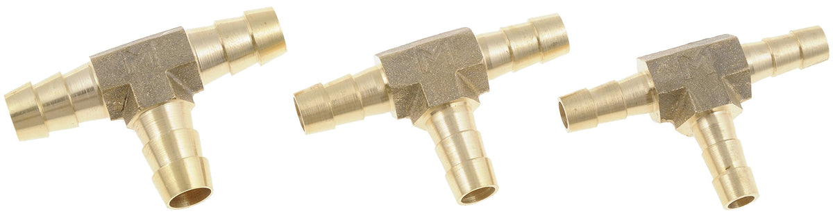 DORMAN 55109 Dorman 55109 1/4 In., 5/16 In. And 3/8 In. Brass Tee Connector Assortment, 3 Pack Universal Fit