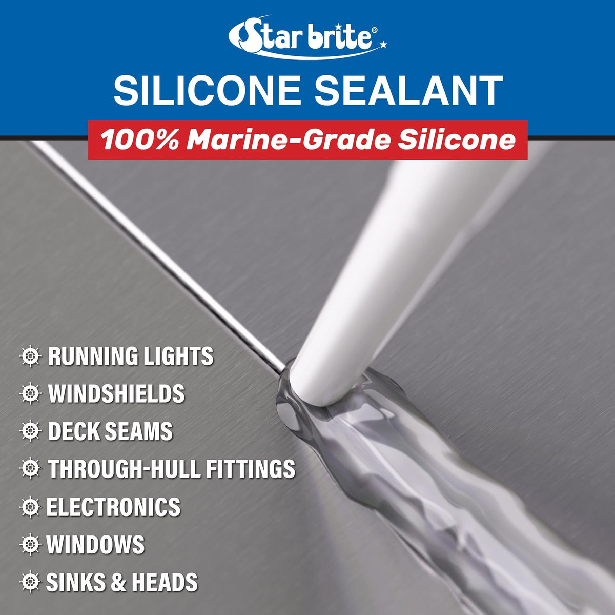 STAR BRITE 082103 STAR BRITE Marine Silicone Sealant White - Waterproof