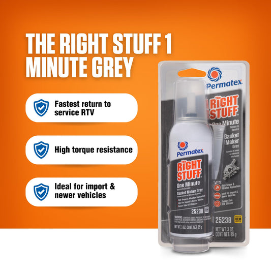 PERMATEX 25238 Permatex 25238 The Right Stuff 1 Minute Grey Gasket Maker, 3 oz