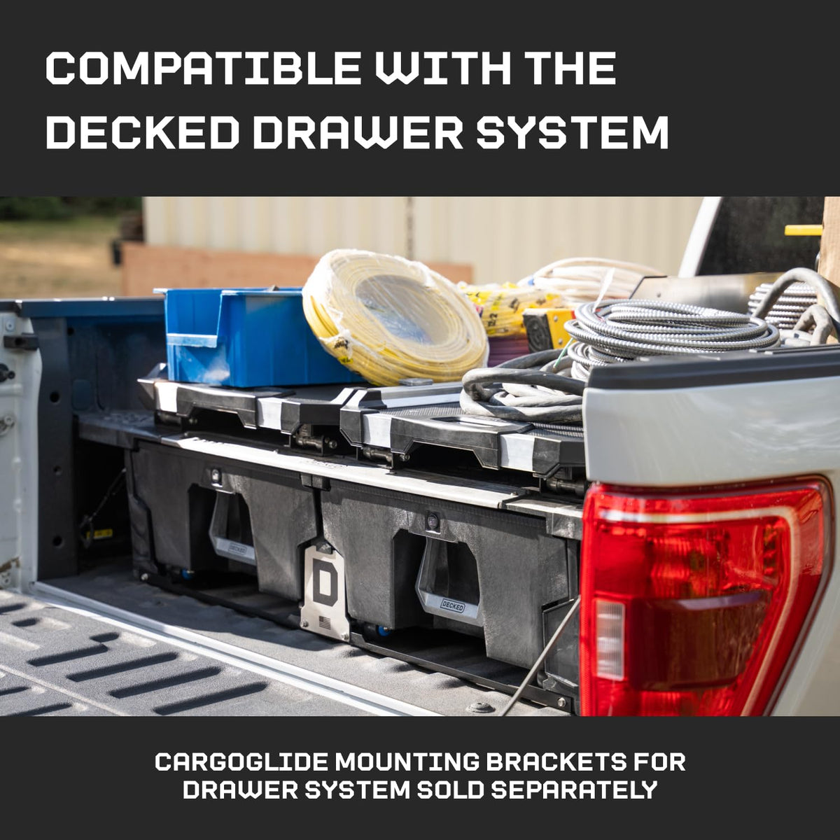 CARGOGLIDE DCG600-6324 CargoGlide Truck Bed Slide – 600 lb Capacity, 75% Extension – Heavy-Duty Pickup Cargo Slide for Easy Bed Access – Compatible with CargoGlide 600/75% / 24" W / 63" L
