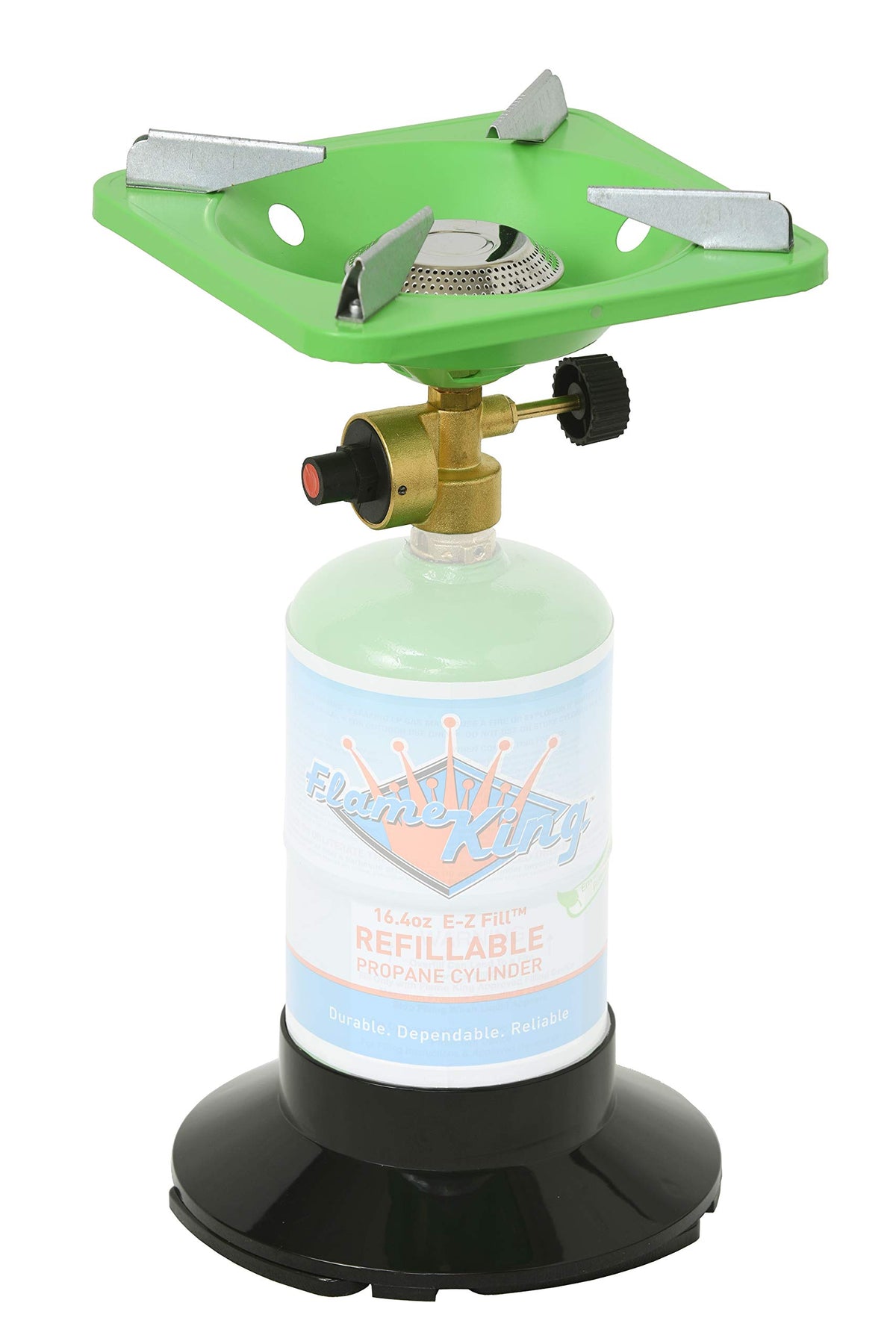 FLAME KING YSNVT-508 Flame King YSNVT-508 Portable BottleTop Camping Stove with Stable Lightweight Base Stand, Great for Outdoor Cooking, Backpacking, Compatible with 1LB Propane Gas Bottle