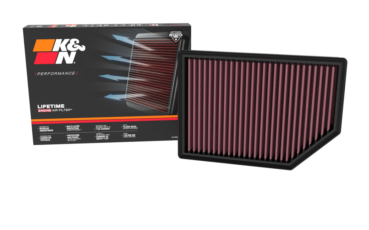 K&N FILTER 33-5125 K&N High-Flow Original Lifetime Engine Air Filter: Increase Power: Premium, Washable: Compatible with 2023-2026 RAM/JEEP: (See Product Descriptions for Select Models), 33-5125