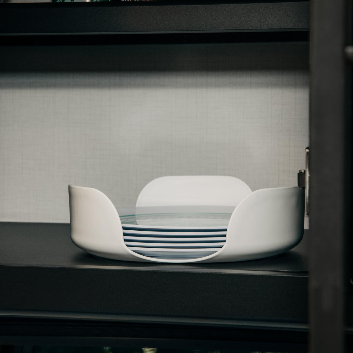 CAMCO 43601 Camco Stack-A-Plate Holder | 2 Different Sizes of Plate Holders | One Plate Holder Fits Plates Up to 7.25” & Other Dish Holder Fits Plates Up to 10.25” | Great for Travel, RV Storage & More (43601)